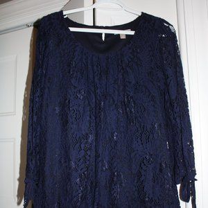 Navy lace blouse